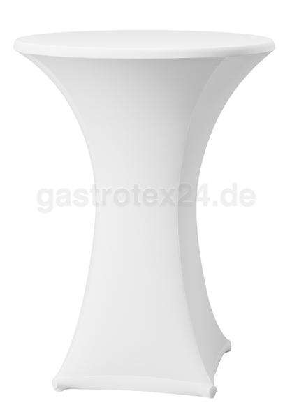 "Samba D1" - Stretch-Stehtischhusse - 60 cm rund - für Kreuzfuß-Stehtische - Farbe: weiß